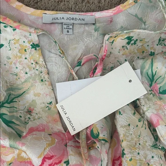 Julia Jordan NWT Floral V-neck Ruffle Hem Long Sleeve Dress **Size 8**🌸🌸 - Picture 8 of 8